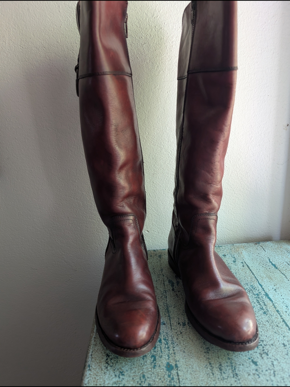 Frye Women's Tall Leather Riding Boots - Bordeux